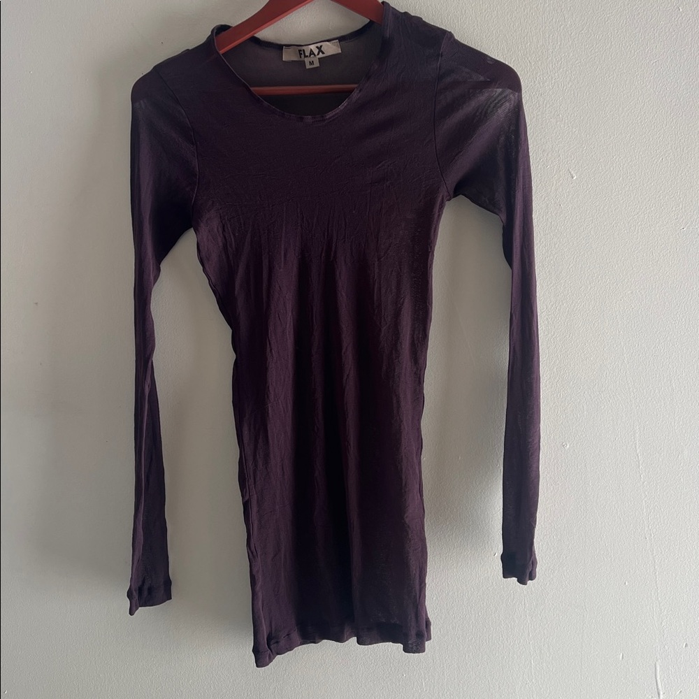 FLAX 2 pc. Set Leggings & Sheer Top Long sleeve Pullover Athletic Loungewear - Picture 3 of 16
